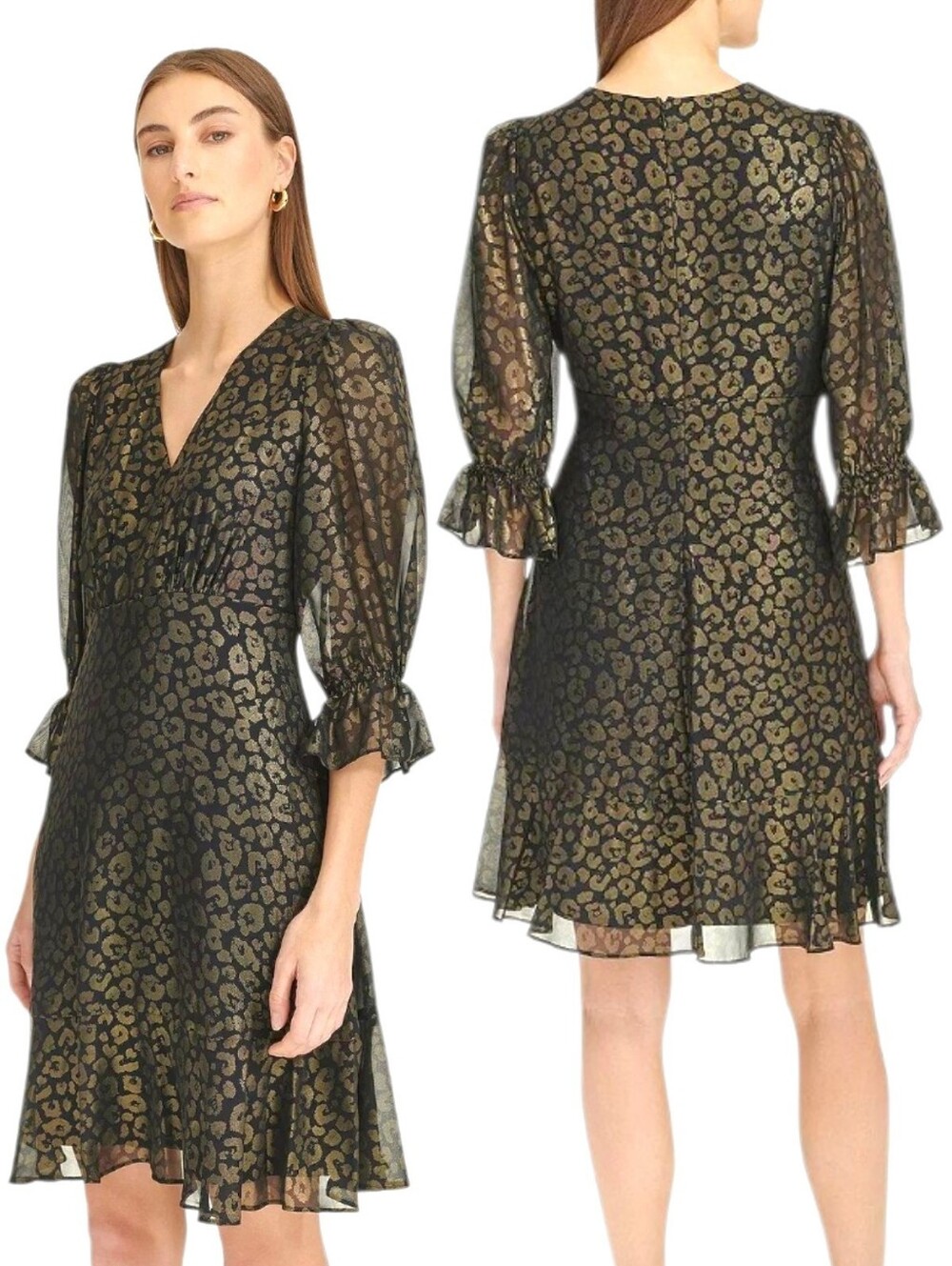 Harper Rose Black Dress with Gold Accent Women's Harper Rose 3/4 Sleeve